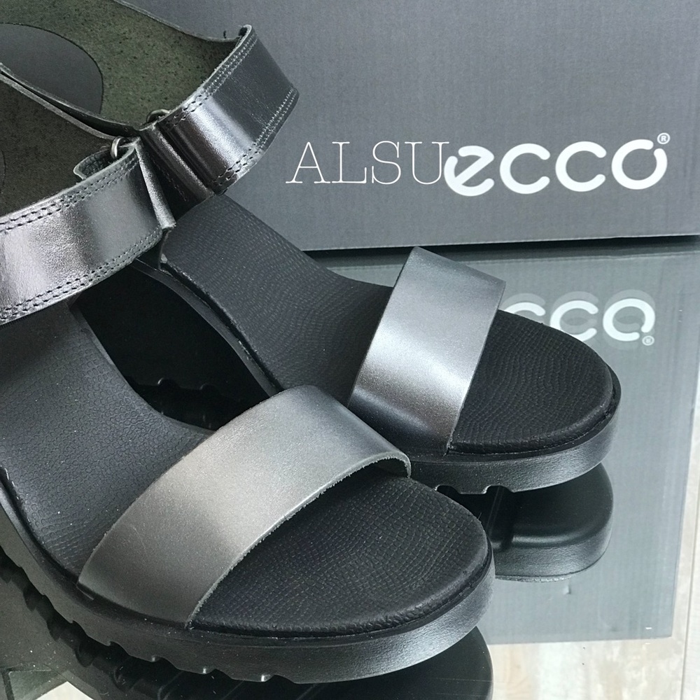 ECCO Freja WedgeSandal Dark Shadow Metallic Grey W - Picture 5 of 8